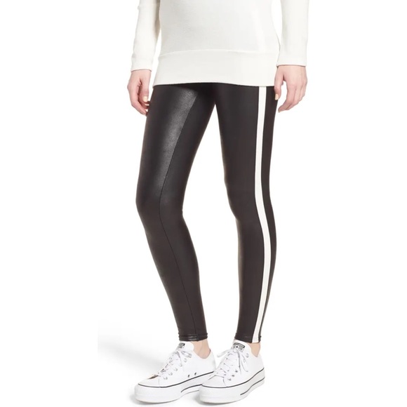 Spanx Faux Leather Side Stripe Leggings - Picture 5 of 9